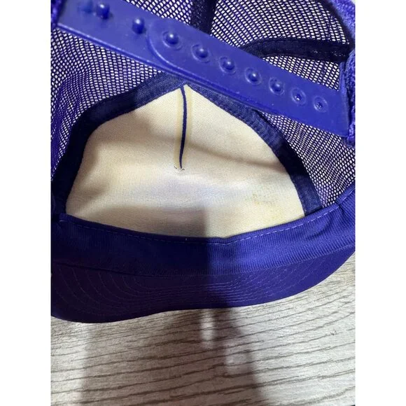 Vintage 90s Nininger Daughterty Racing Purple Mesh Trucker Hat Baseball Cap Funk - Picture 6 of 8